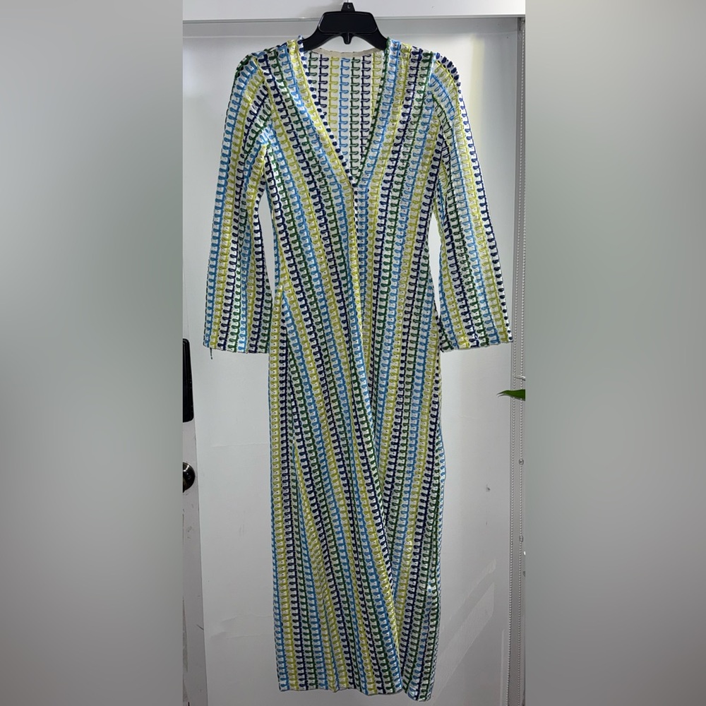 Commense Multicolor Geometric Long Sleeve Dress